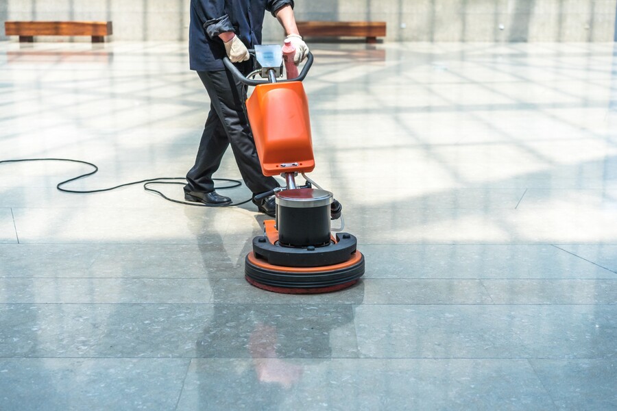 Commercial floor stripping by Complete Janitorial Services of Houston